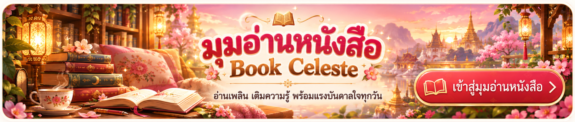 มุมอ่านหนังสือ Book Celeste อ่านเพลิน เติมความรู้ พร้อมแรงบันดาลใจทุกวัน